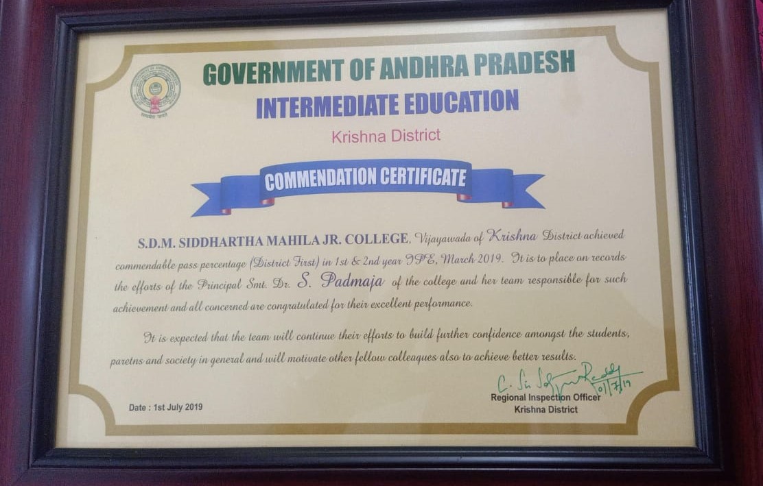 Commendation Certificate